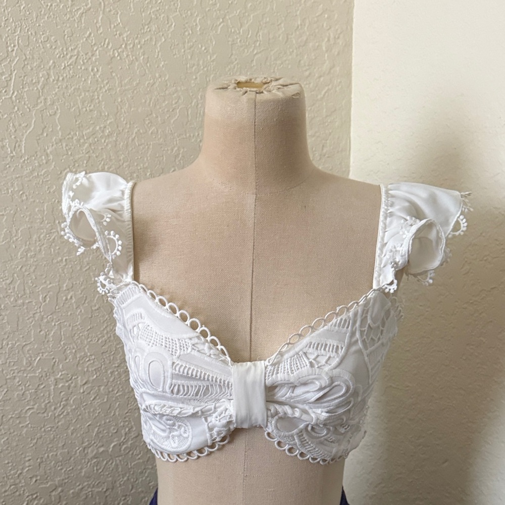 Elegant White Lace Crop Top